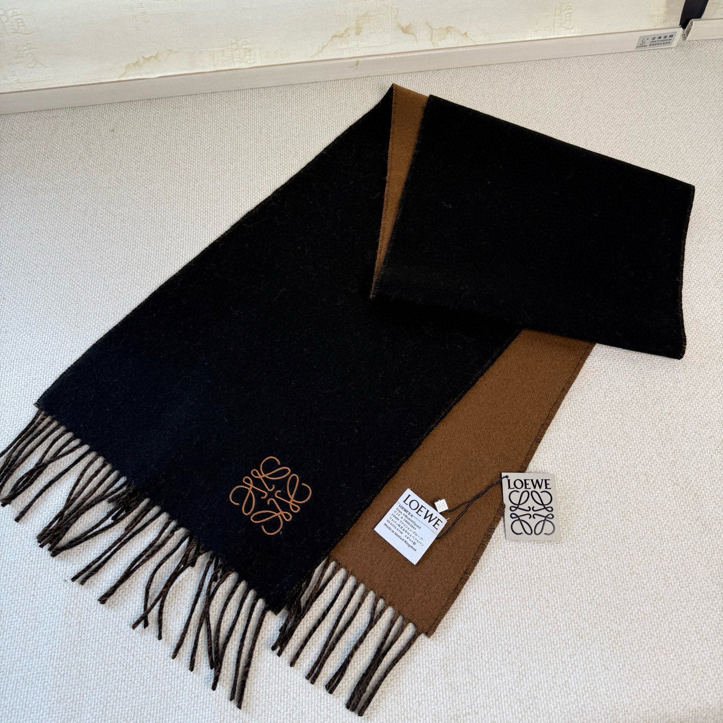 LW Double-Sided Colorblock Cashmere Scarf