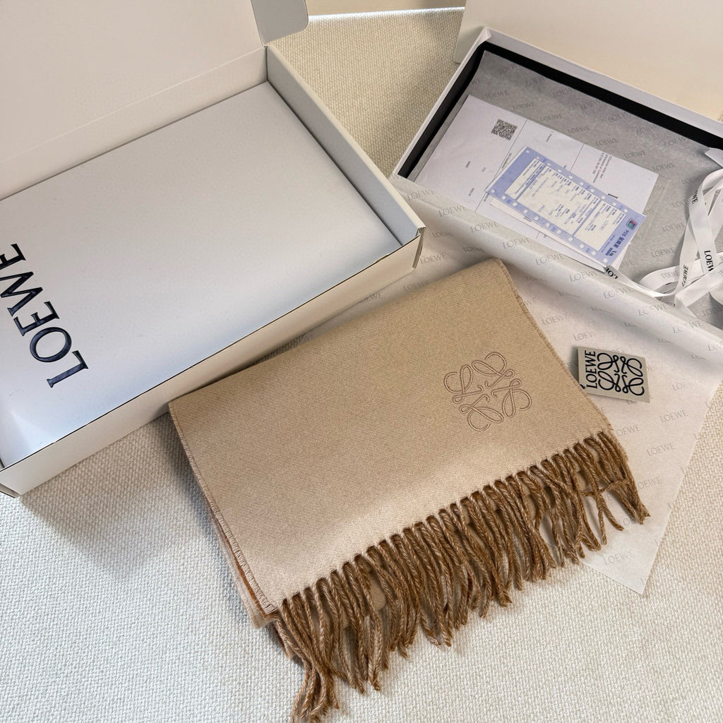 LW Double-Sided Colorblock Cashmere Scarf