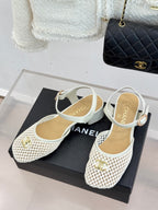 Mesh Block-Heel Sandals
