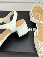 Mesh Block-Heel Sandals