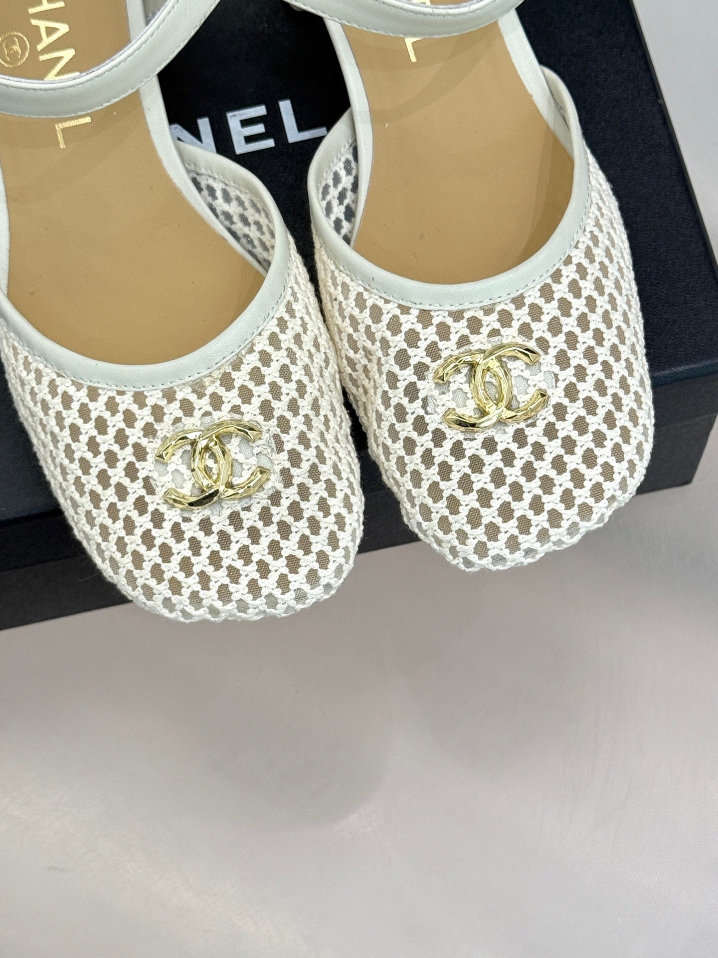 Mesh Block-Heel Sandals