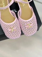 Mesh Block-Heel Sandals