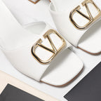 Elegant Leather Slip-On Heels – 2025 Bestseller
