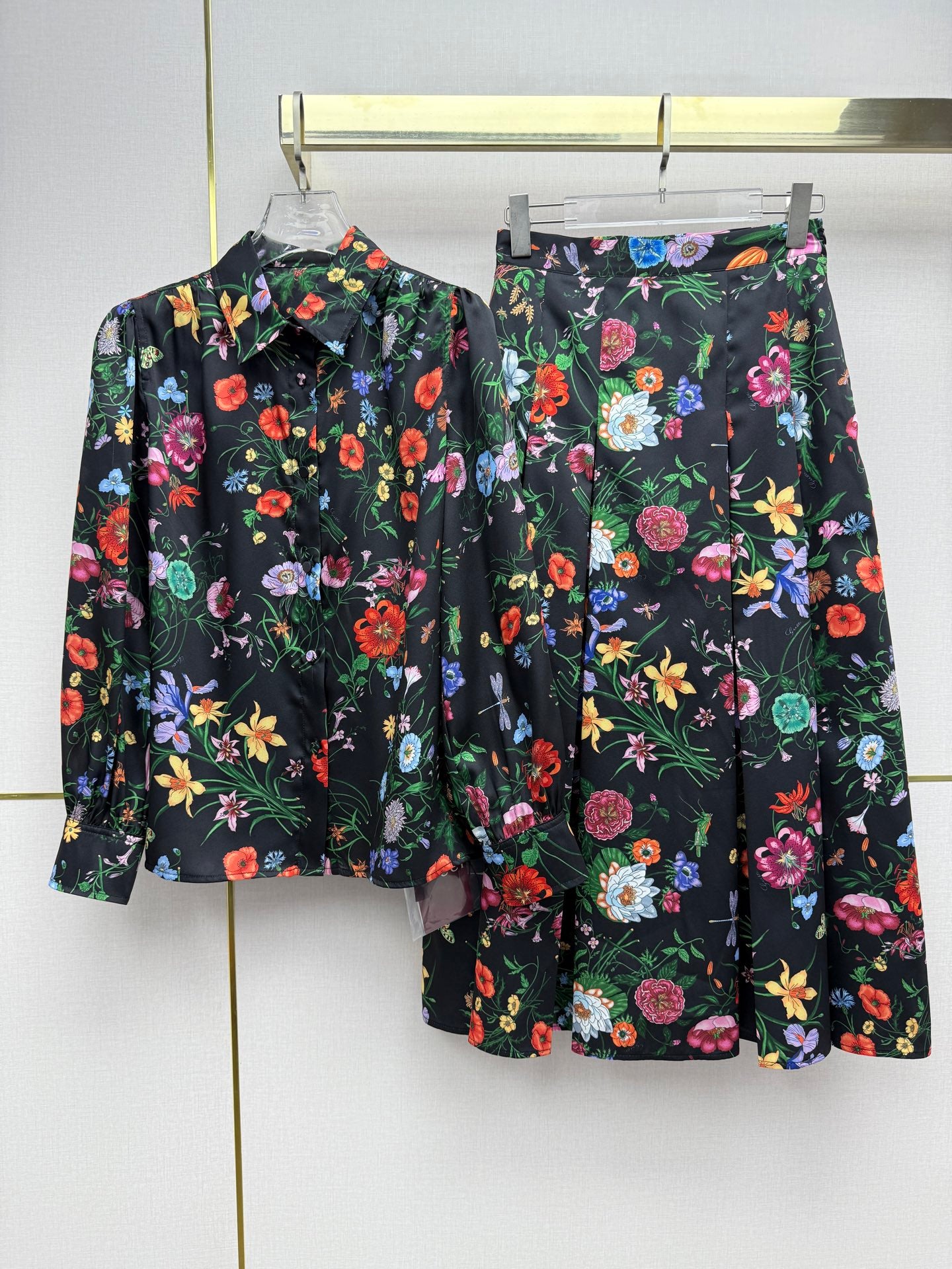 Floral Shirt & Pleated Skirt Set - 26SS Early Spring Collection  (top quality)