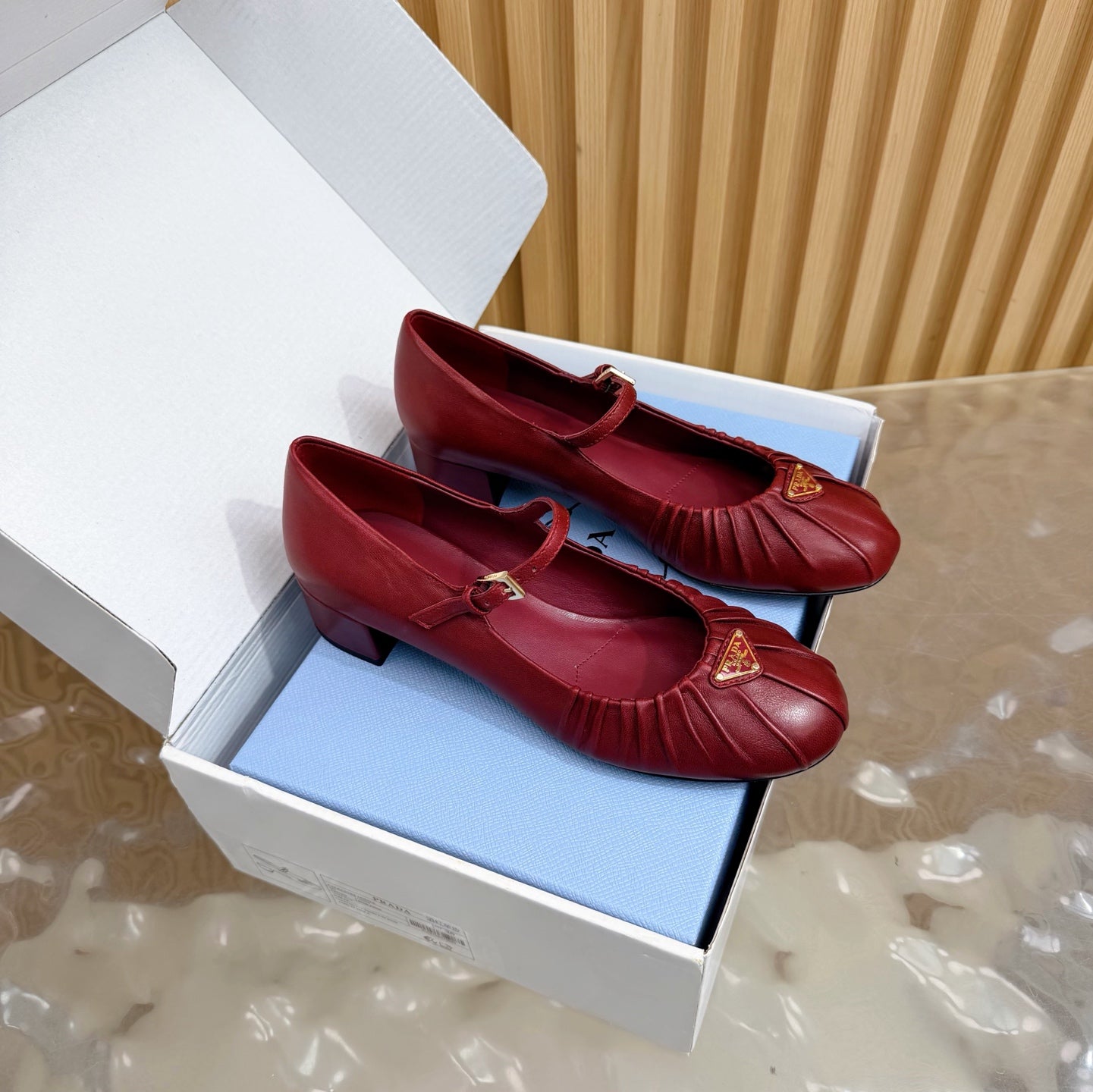 Classic Triangle Logo Mary Jane Heels (High Quality)