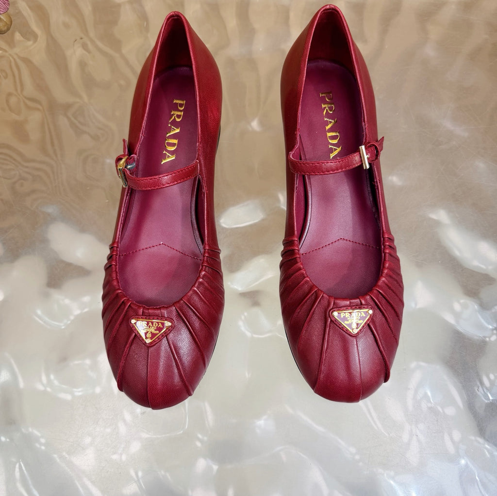 Classic Triangle Logo Mary Jane Heels (High Quality)