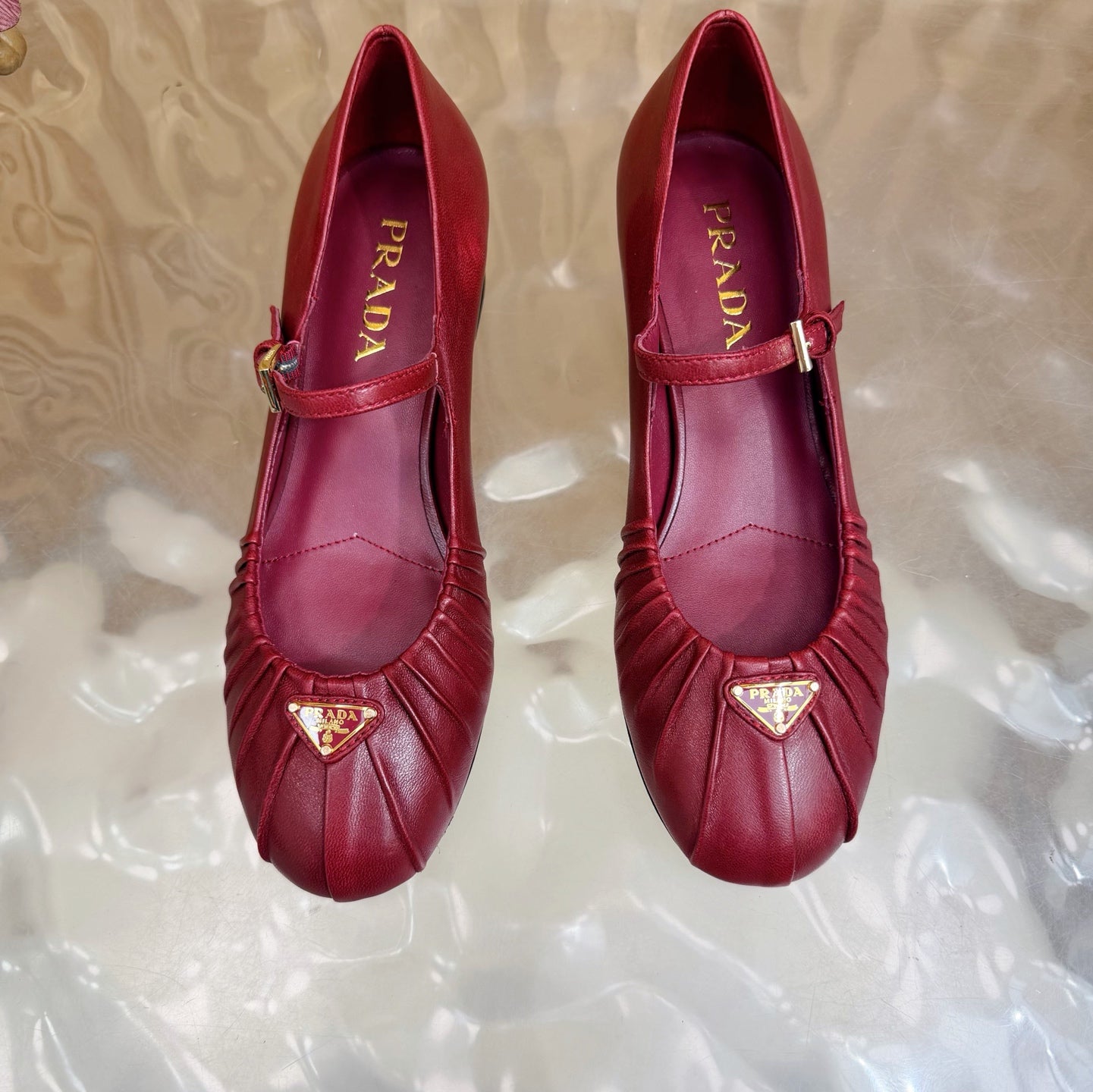 Classic Triangle Logo Mary Jane Heels (High Quality)