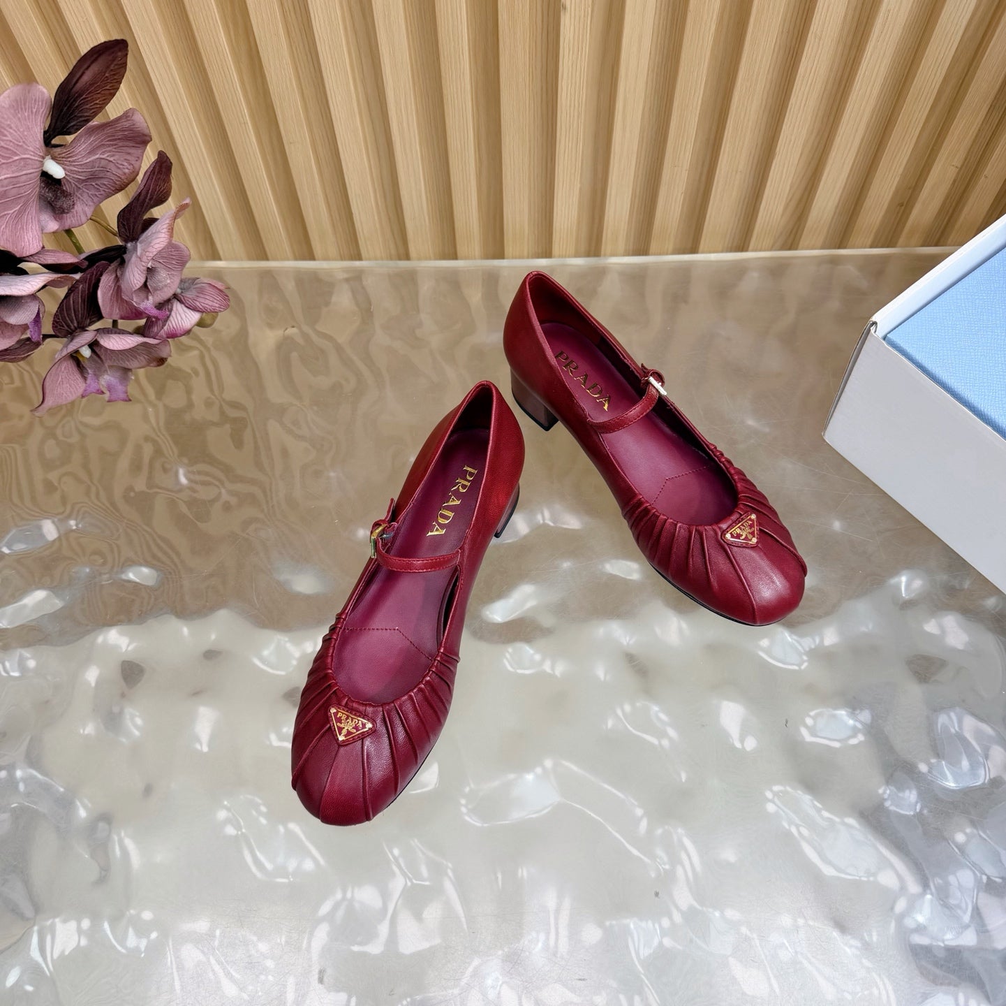 Classic Triangle Logo Mary Jane Heels (High Quality)