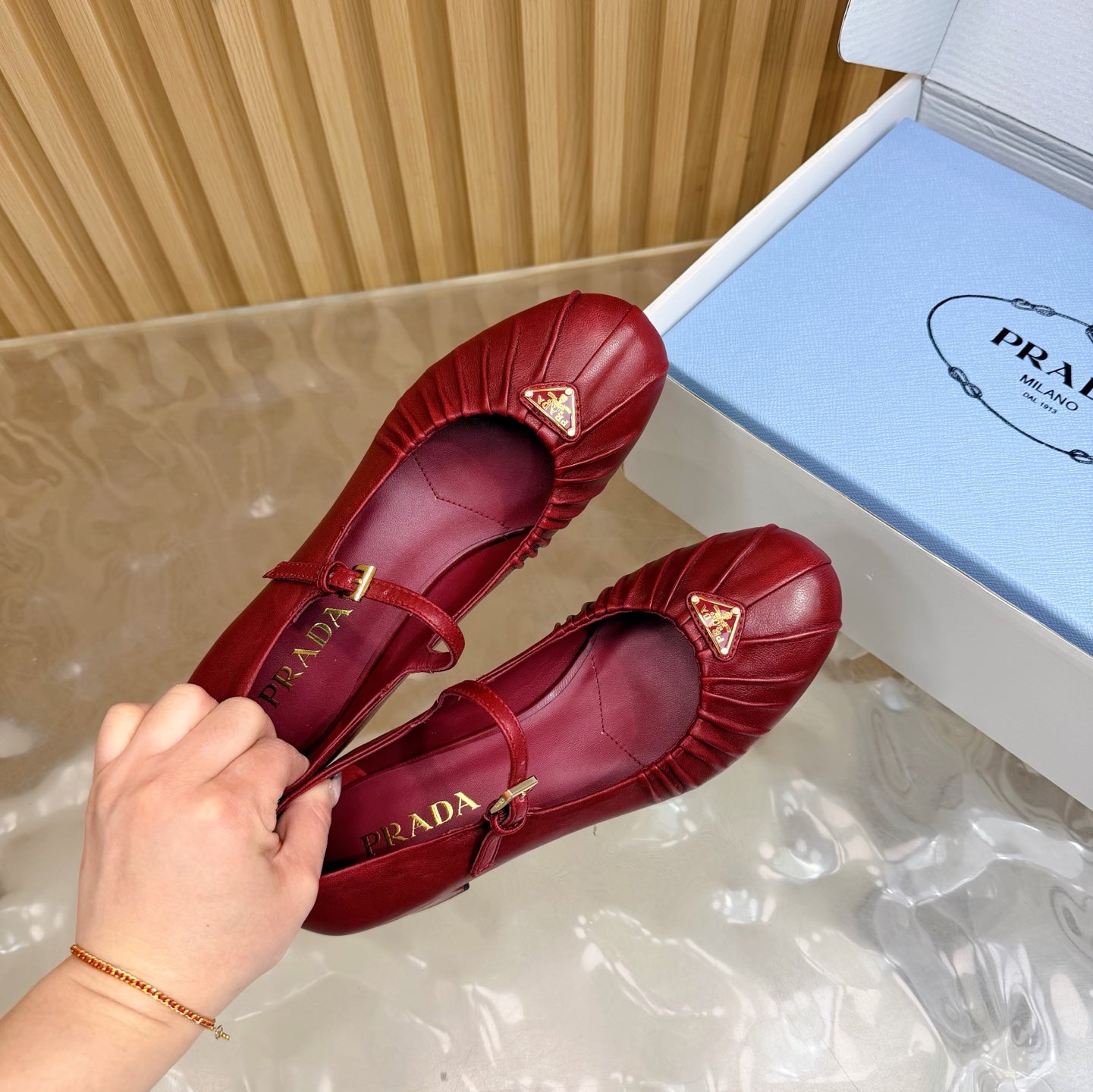 Classic Triangle Logo Mary Jane Heels (High Quality)