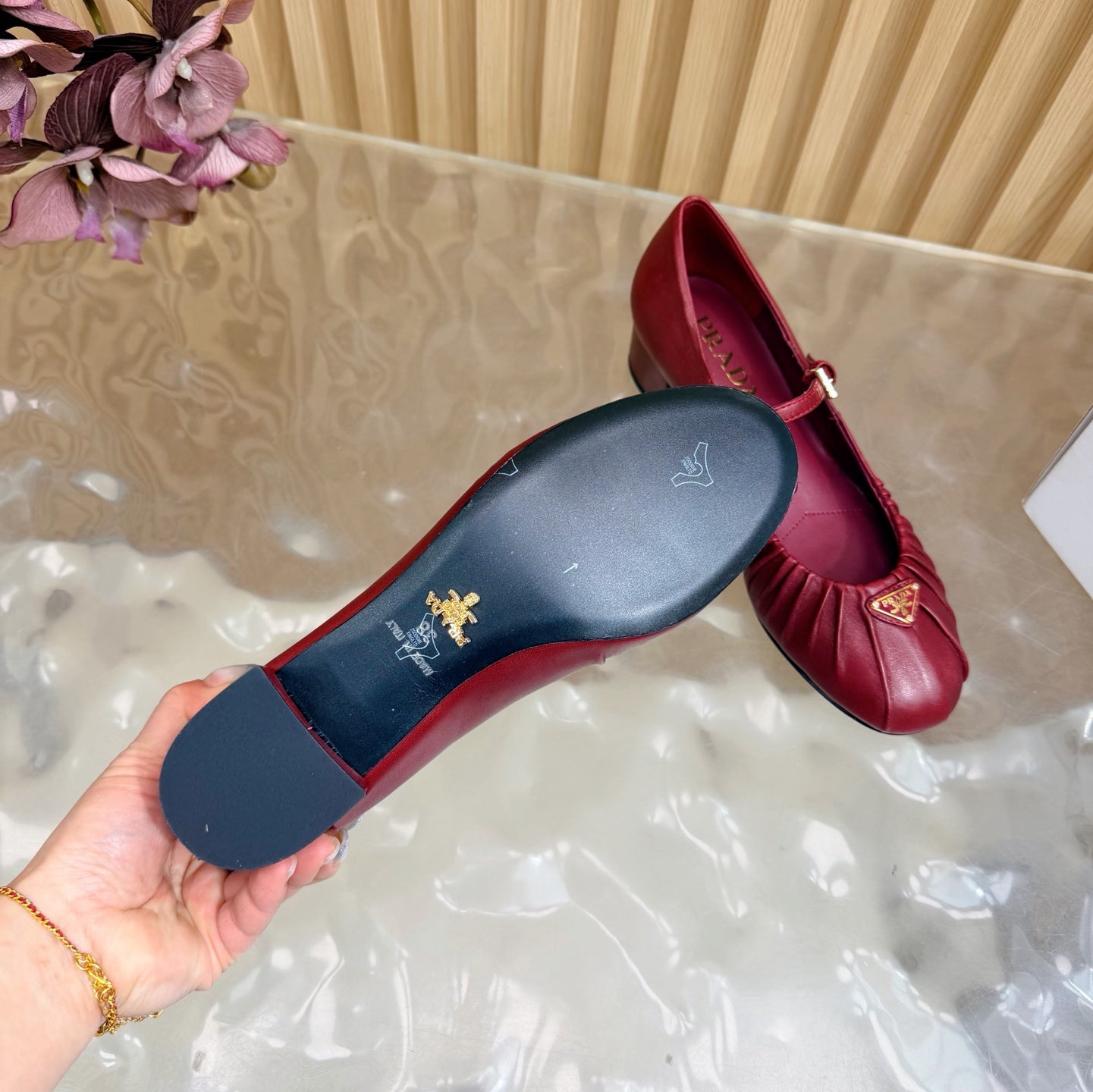 Classic Triangle Logo Mary Jane Heels (High Quality)