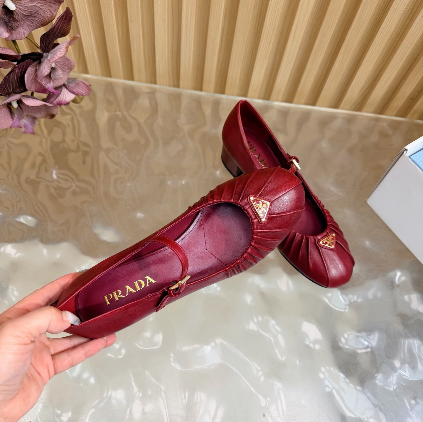 Classic Triangle Logo Mary Jane Heels (High Quality)