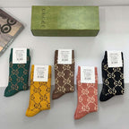Metallic Knit Mid-Calf Socks — Special 5-Pair Edition