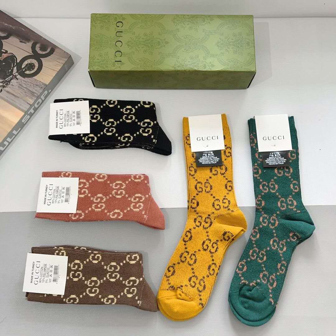 Metallic Knit Mid-Calf Socks — Special 5-Pair Edition