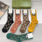 Metallic Knit Mid-Calf Socks — Special 5-Pair Edition