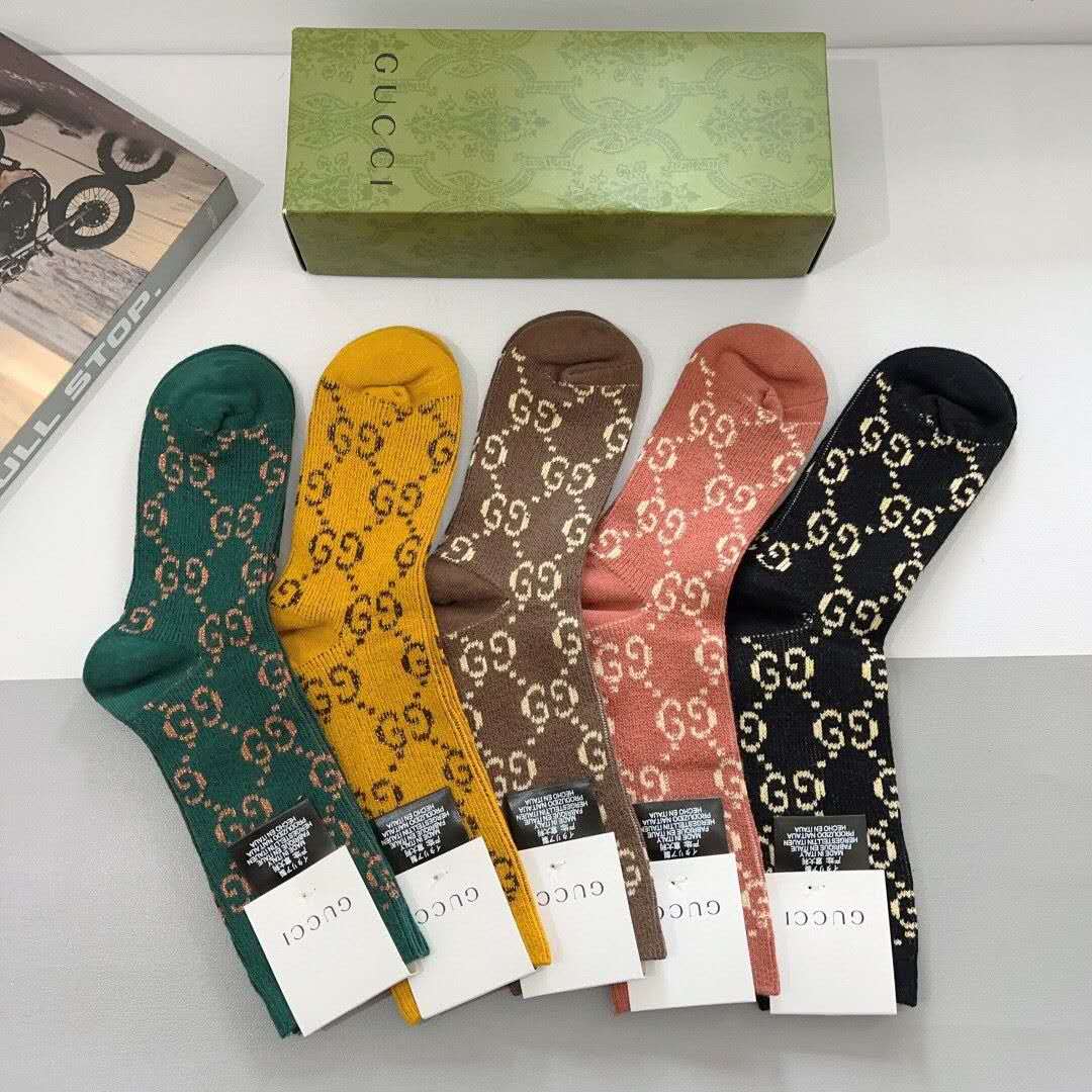 Metallic Knit Mid-Calf Socks — Special 5-Pair Edition