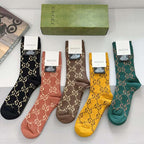 Metallic Knit Mid-Calf Socks — Special 5-Pair Edition