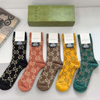 Metallic Knit Mid-Calf Socks — Special 5-Pair Edition