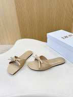 D Bow Flat Slide Sandals 2026
