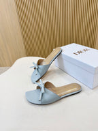 D Bow Flat Slide Sandals 2026
