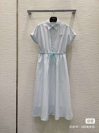 Striped Drawstring Shirt Dress 👗✨ (High Quality)