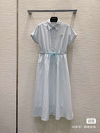 Striped Drawstring Shirt Dress 👗✨ (High Quality)