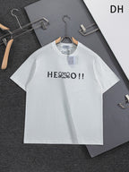 HELLO Logo Embroidered Tee | 2026 SS | Black & White