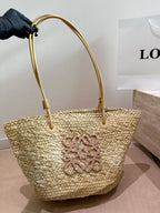 Woven Straw Tote Bag | Summer Beach Bag