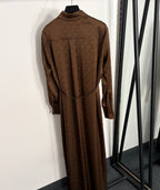 Monogram Belted Shirt Dress | Brown &amp; Yellow | S · M · L