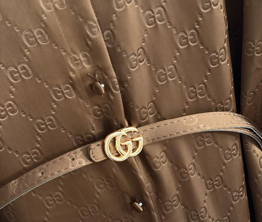 Monogram Belted Shirt Dress | Brown &amp; Yellow | S · M · L