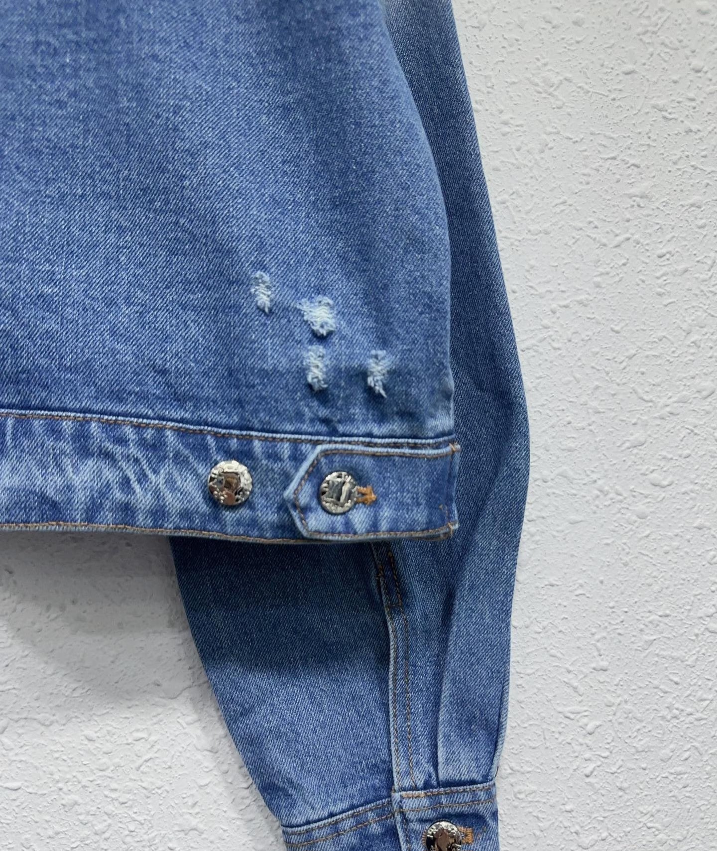 Triangle Logo High-Waist Denim Jacket | S · M · L