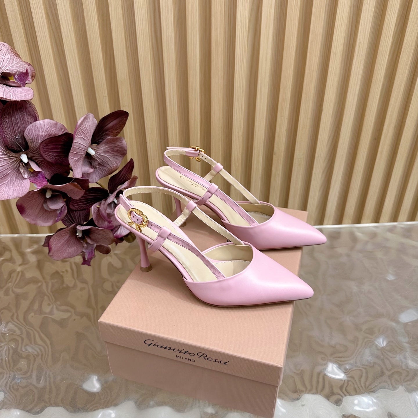 Pointed Toe Heeled Sandal | 2025 | Calfskin · Lambskin | 8.5cm Heel