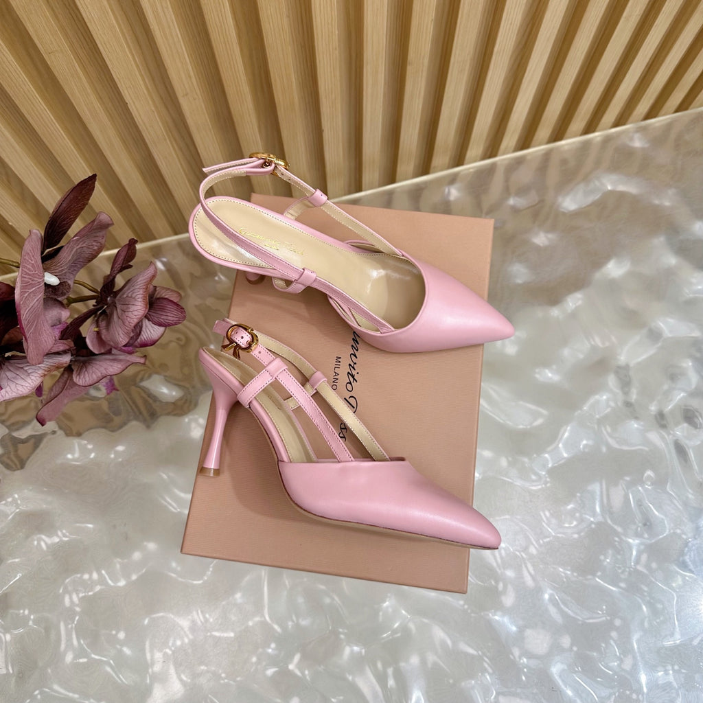 Pointed Toe Heeled Sandal | 2025 | Calfskin · Lambskin | 8.5cm Heel