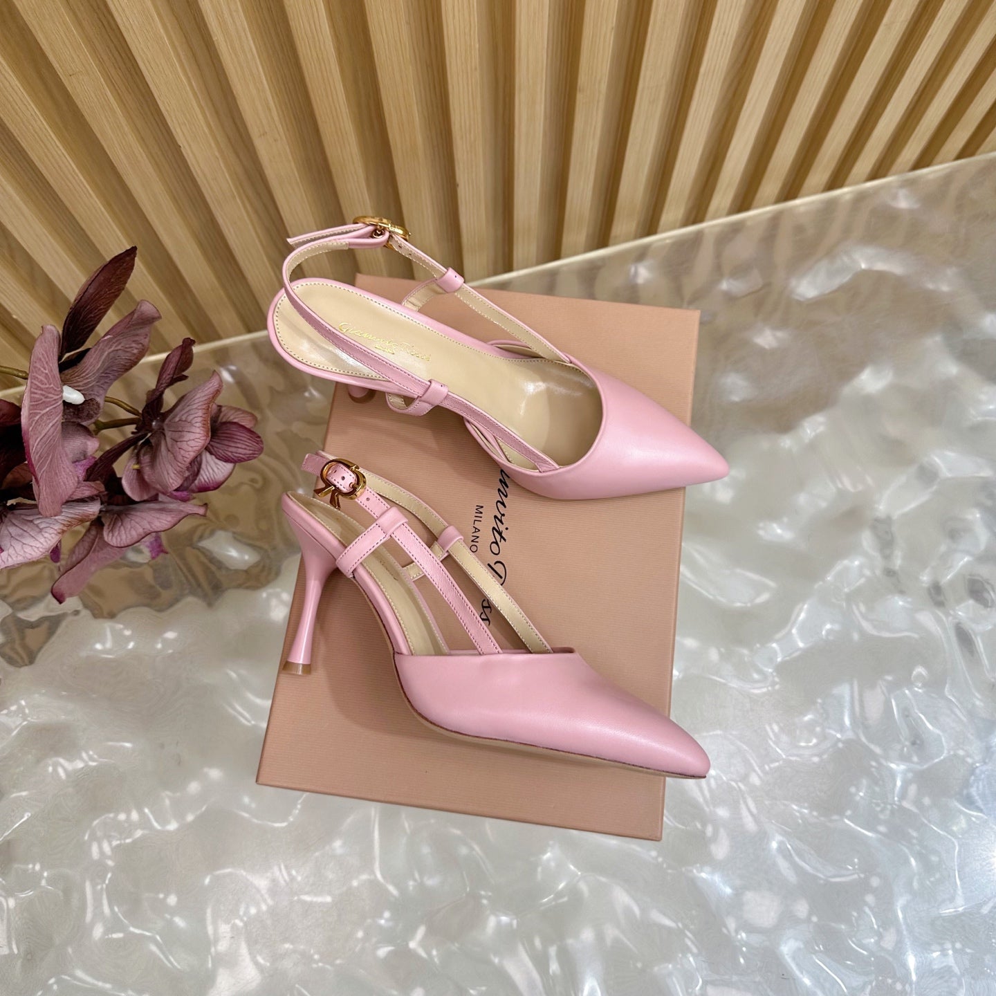 Pointed Toe Heeled Sandal | 2025 | Calfskin · Lambskin | 8.5cm Heel