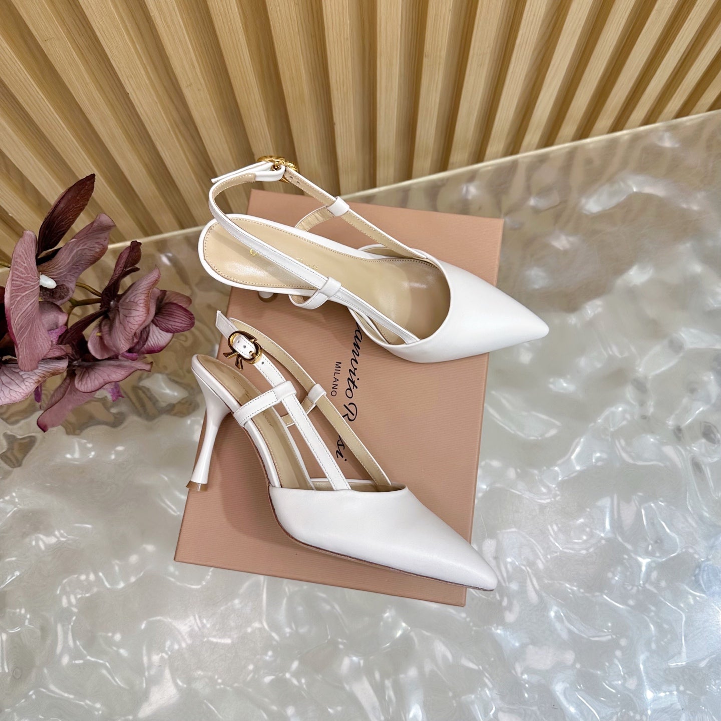 Pointed Toe Heeled Sandal | 2025 | Calfskin · Lambskin | 8.5cm Heel