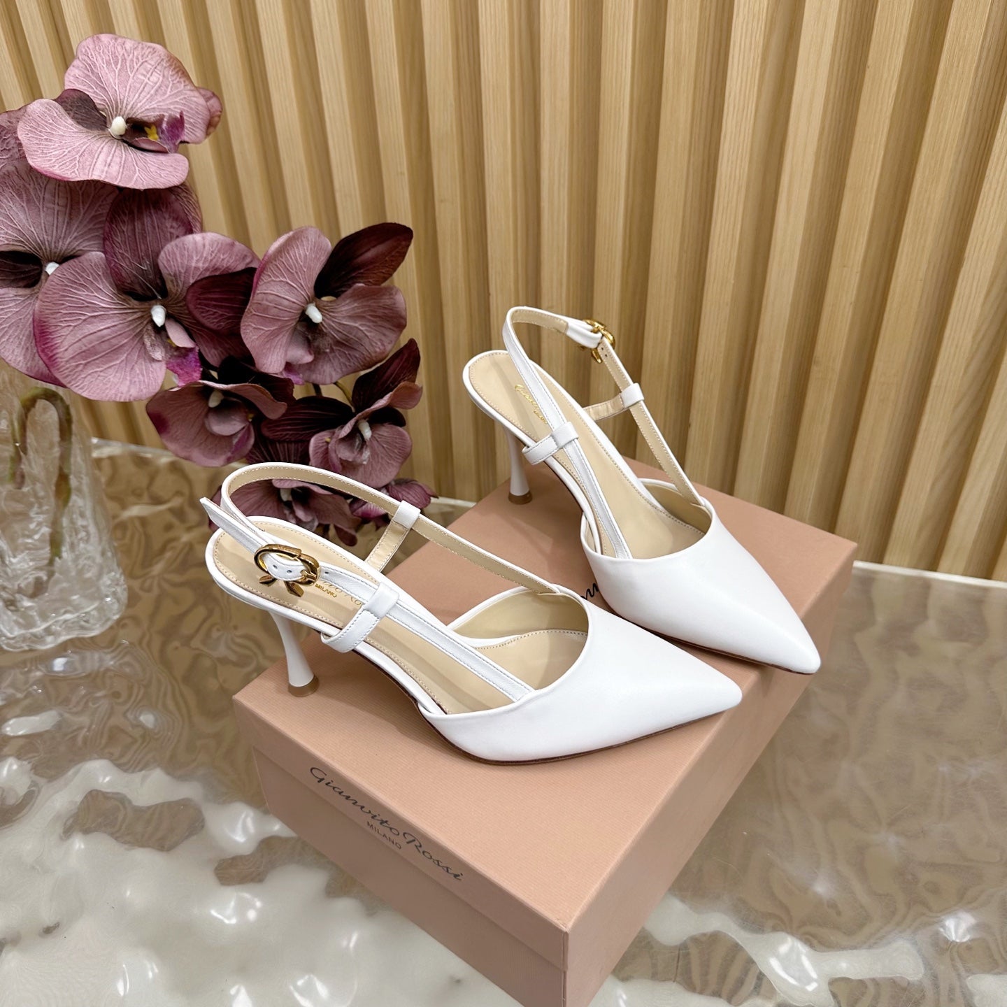 Pointed Toe Heeled Sandal | 2025 | Calfskin · Lambskin | 8.5cm Heel