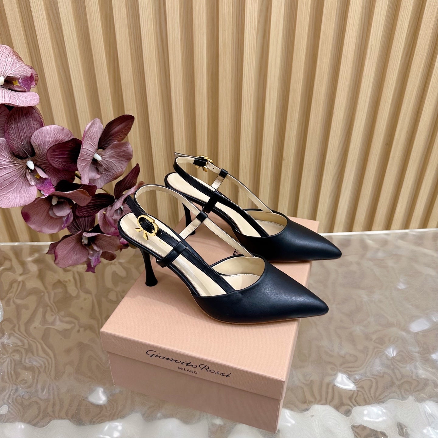 Pointed Toe Heeled Sandal | 2025 | Calfskin · Lambskin | 8.5cm Heel