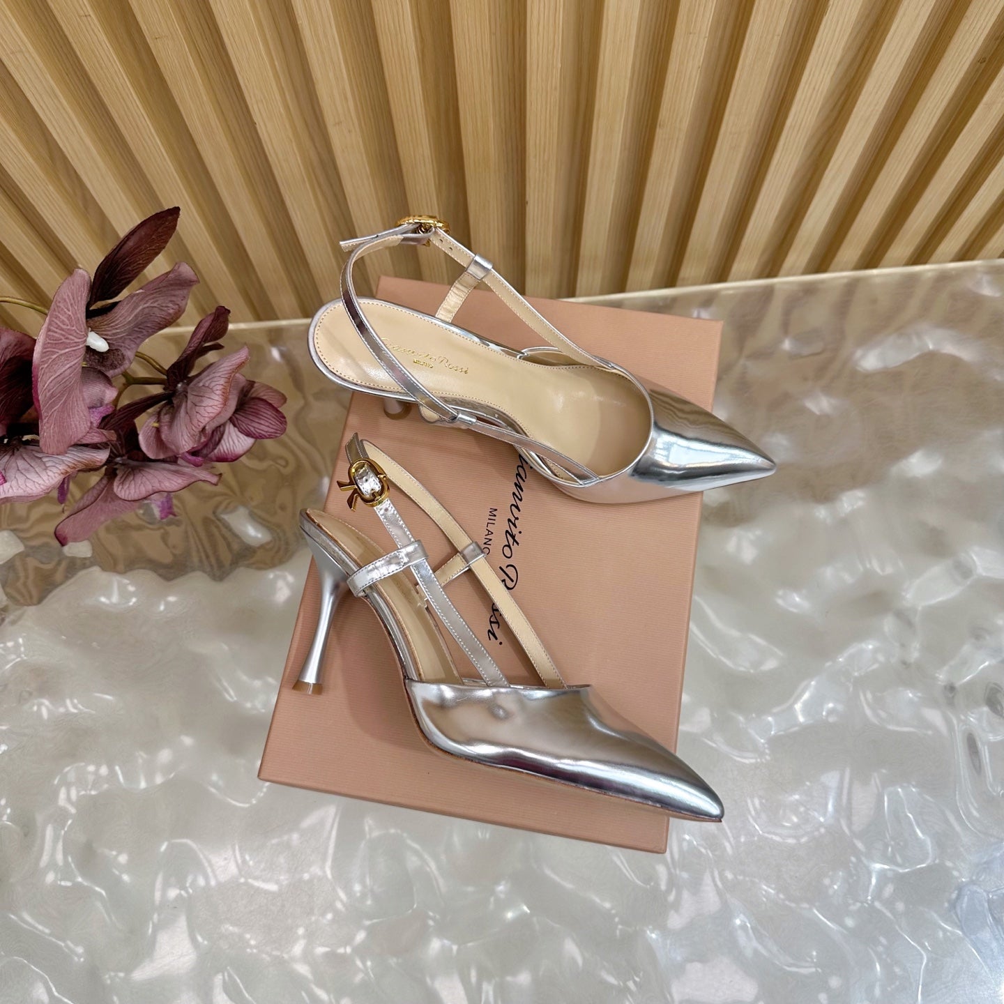 Pointed Toe Heeled Sandal | 2025 | Calfskin · Lambskin | 8.5cm Heel