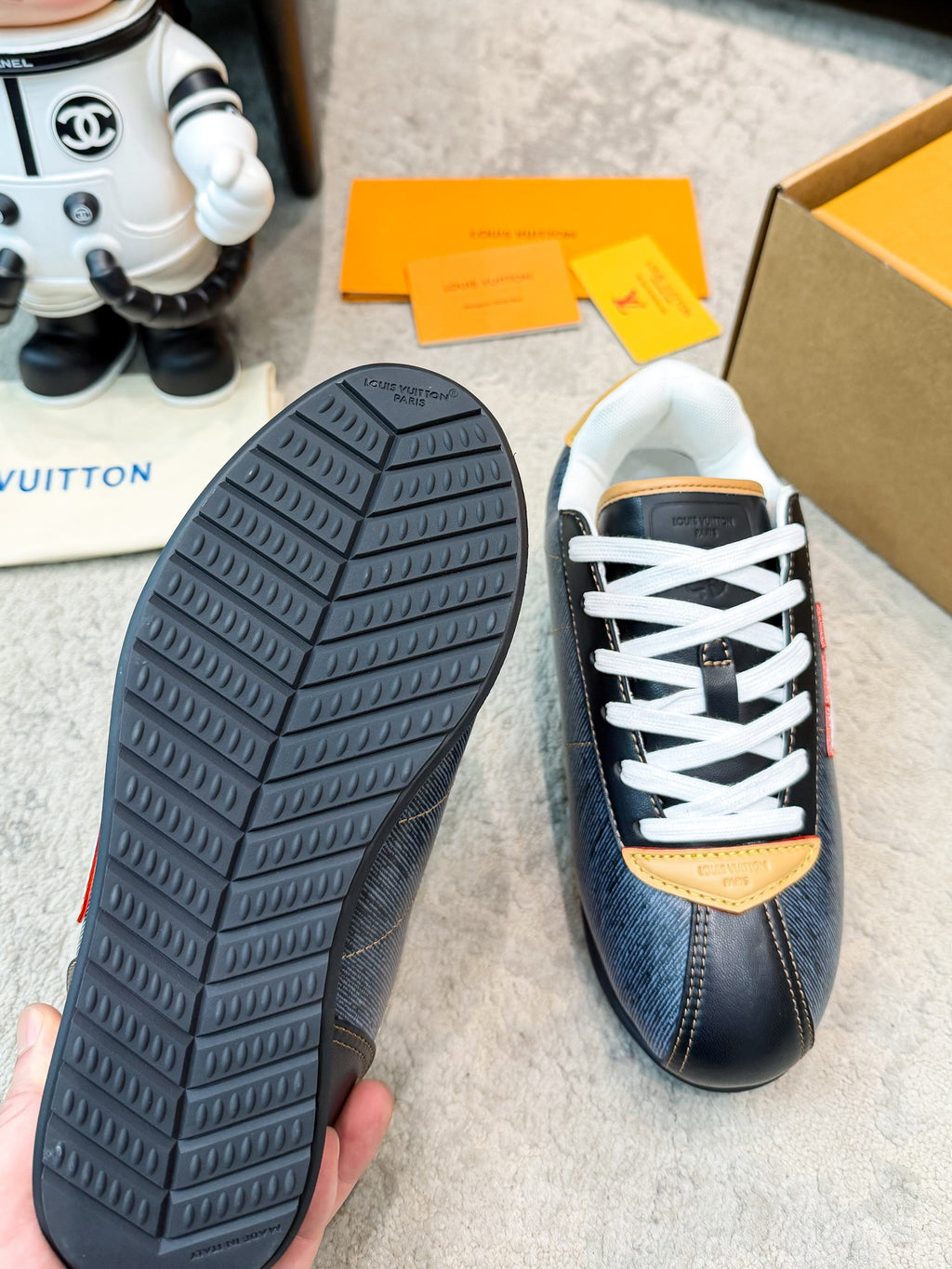 Thick Sole Logo Sneakers | Unisex Couple Style | Calfskin Leather