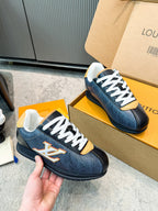 Thick Sole Logo Sneakers | Unisex Couple Style | Calfskin Leather