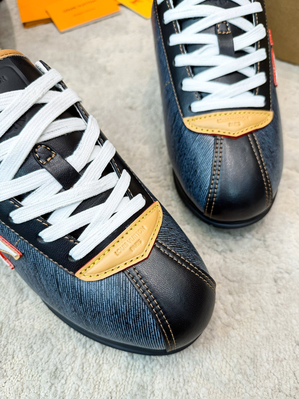 Thick Sole Logo Sneakers | Unisex Couple Style | Calfskin Leather