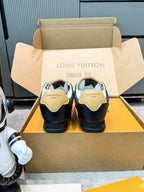 Thick Sole Logo Sneakers | Unisex Couple Style | Calfskin Leather
