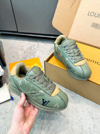 Thick Sole Logo Sneakers | Unisex Couple Style | Calfskin Leather
