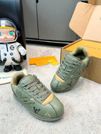 Thick Sole Logo Sneakers | Unisex Couple Style | Calfskin Leather