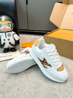 Thick Sole Logo Sneakers | Unisex Couple Style | Calfskin Leather
