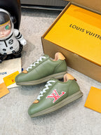 Thick Sole Logo Sneakers | Unisex Couple Style | Calfskin Leather