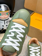 Thick Sole Logo Sneakers | Unisex Couple Style | Calfskin Leather