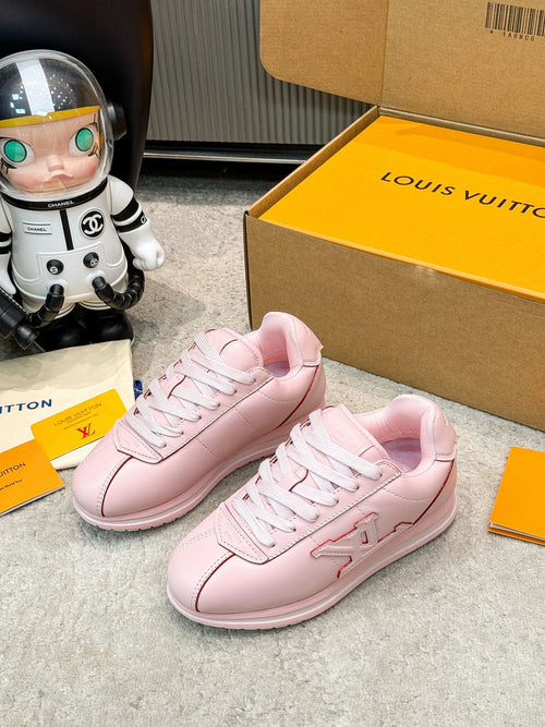 Thick Sole Logo Sneakers | Unisex Couple Style | Calfskin Leather