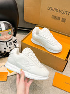 Thick Sole Logo Sneakers | Unisex Couple Style | Calfskin Leather