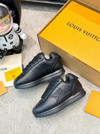 Thick Sole Logo Sneakers | Unisex Couple Style | Calfskin Leather