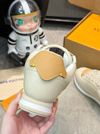 Thick Sole Logo Sneakers | Unisex Couple Style | Calfskin Leather